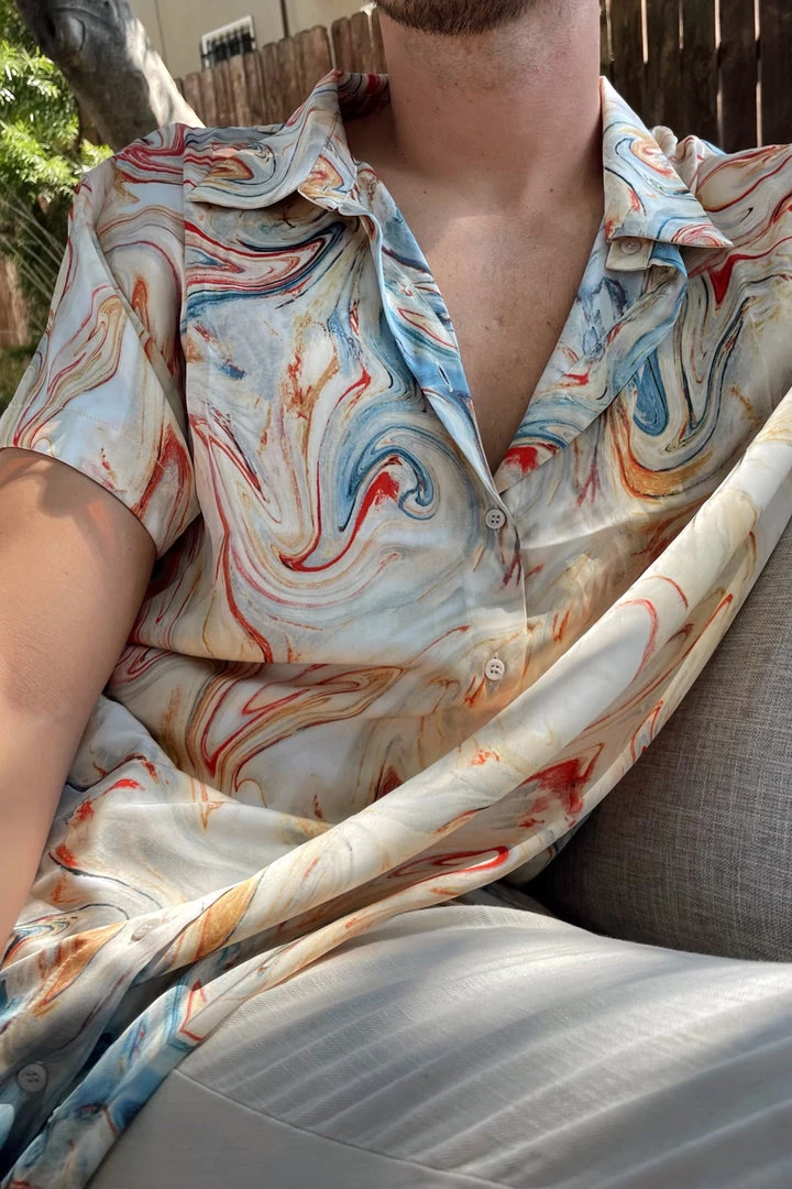 ACOA Vaughn Rust Marble Camp Shirt 11 ACOA Vaughn Rust Marble Camp Shirt