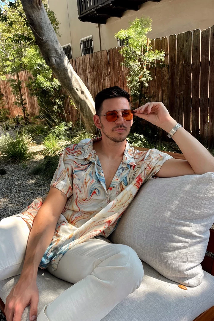 ACOA Vaughn Rust Marble Camp Shirt 12 ACOA Vaughn Rust Marble Camp Shirt