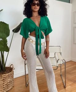 CLOUD TEN CLOTHING Oceana Ivory Crochet Pants