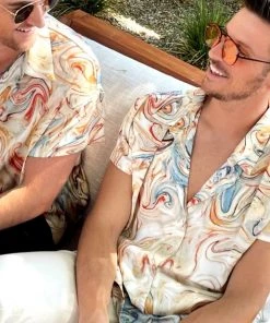 ACOA Vaughn Rust Marble Camp Shirt 25 ACOA Vaughn Rust Marble Camp Shirt