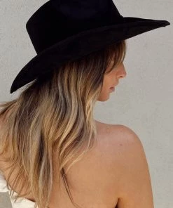 FAME Laney Black Suede Cowboy Hat