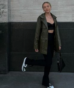 Bailey Rose CLOTHING Lotus Olive Vegan Leather Jacket