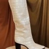 New Arrivals SCHUTZ Analeah Egg Shell Croc Boot