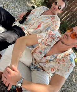 ACOA Vaughn Rust Marble Camp Shirt 24 ACOA Vaughn Rust Marble Camp Shirt