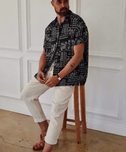 Emory Park Vaughn Black Bandana Camp Shirt CLOTHING 21 Emory Park Vaughn Black Bandana Camp Shirt CLOTHING