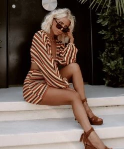 ACOA Free Bird Multi Crochet Long Sleeve Mini Dress