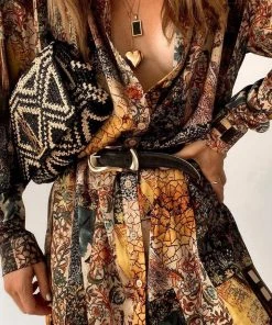 ACOA Unstoppable Mosaic Satin Dress