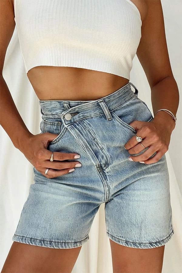 WINK Dylan Light Blue Asymmetrical Denim Shorts 10 WINK Dylan Light Blue Asymmetrical Denim Shorts