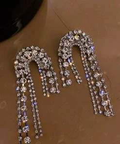Lunika Designs Mia Silver Crystal Drop Earrings New Arrivals