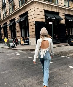 WINK Date Night White Cable Knit Sweater