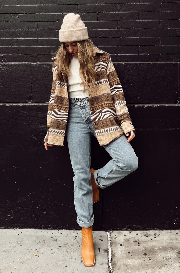 BLUE B Mohegan Brown Striped Shacket 3 BLUE B Mohegan Brown Striped Shacket