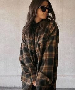 ACOA Fireside Mocha Plaid Flannel CLOTHING