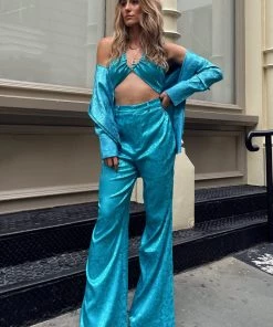 ACOA St. Barths Aqua Jacquard Pants CLOTHING