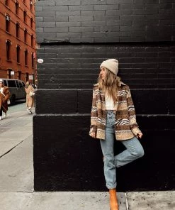 BLUE B Mohegan Brown Striped Shacket 9 BLUE B Mohegan Brown Striped Shacket