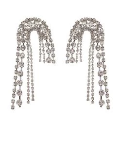 Lunika Designs Mia Silver Crystal Drop Earrings New Arrivals