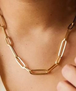 Lunika Designs Emilee Gold Paperclip Necklace New Arrivals