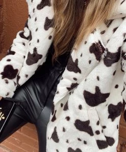 LE LIS Estella Spotted Faux Fur Jacket CLOTHING