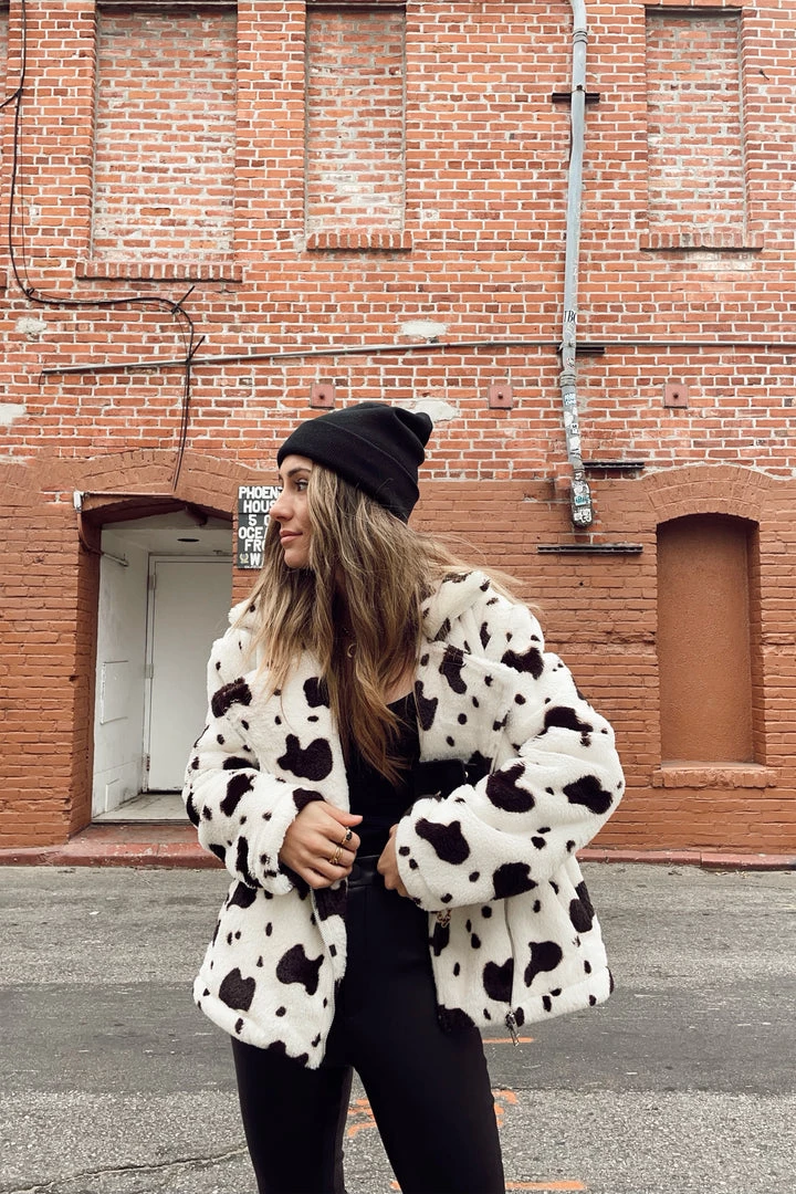 LE LIS Estella Spotted Faux Fur Jacket CLOTHING 3 LE LIS Estella Spotted Faux Fur Jacket CLOTHING