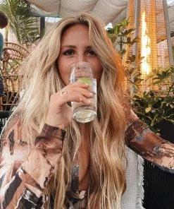 ET CLET CLOTHING Pollock Brown Button Up Mesh Dress