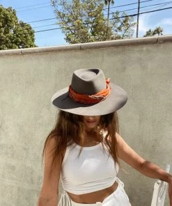 KARMA HIGHWAY Penelope Orange And White Silk Scarf