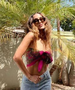 KARMA HIGHWAY New Arrivals Penelope Pink Paisley Silk Scarf 16 KARMA HIGHWAY New Arrivals Penelope Pink Paisley Silk Scarf