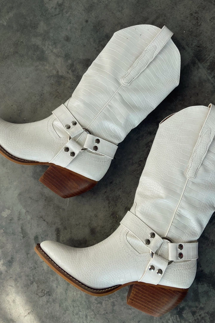 Charming Shoes New Arrivals Ryder White Croc Cowboy Boot 5 Charming Shoes New Arrivals Ryder White Croc Cowboy Boot