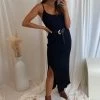 HEY BABE Gemma Black Midi Dress