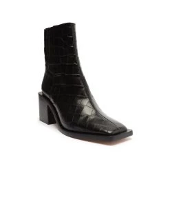 SCHUTZ Heires Black Croc Bootie