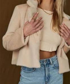 Blue Blush CLOTHING Julian Tan Faux Fur Jacket