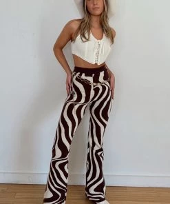 Bailey Rose CLOTHING Amanda Mocha Swirl Knit Pants