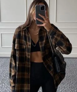 ACOA Fireside Mocha Plaid Flannel CLOTHING