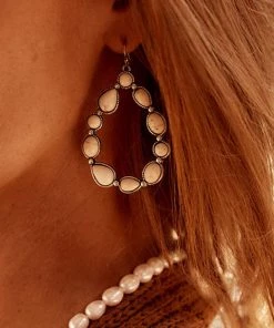 FAME New Arrivals Bandera White Tear Drop Earrings