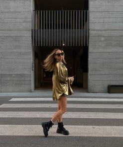 ACOA Ashland Metallic Gold Button Up New Arrivals