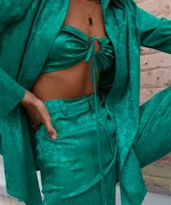 ACOA St. Barths Emerald Jacquard Crop Top