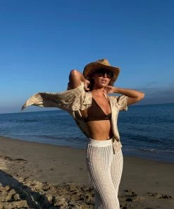 CLOUD TEN CLOTHING Oceana Ivory Crochet Pants