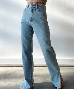 BEIGE BOTANY Bay Area Split Denim Jeans CLOTHING