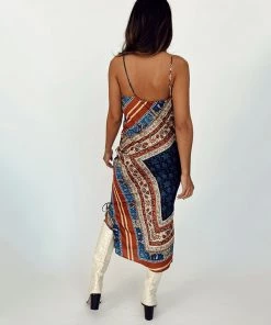 ACOA Dayna Rust Midi Dress CLOTHING