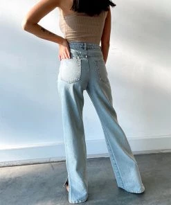 BEIGE BOTANY Bay Area Split Denim Jeans CLOTHING