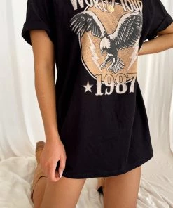 LOTUS FASHION World Tour 1987 Black Graphic Tee CLOTHING