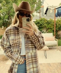 ACOA Bad Influence Purple Plaid Shacket