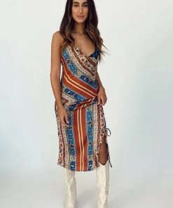ACOA Dayna Rust Midi Dress CLOTHING