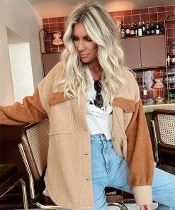 ACOA Chile Colorblock Sherpa Shacket