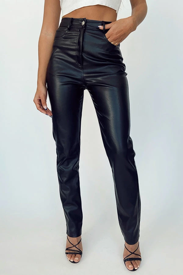 EDIT BY NINE CLOTHING Riley Black Vegan Leather Pants 3 EDIT BY NINE CLOTHING Riley Black Vegan Leather Pants