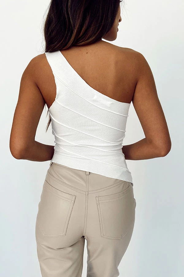 BEIGE BOTANY CLOTHING Scheena White One Shoulder Top 12 BEIGE BOTANY CLOTHING Scheena White One Shoulder Top