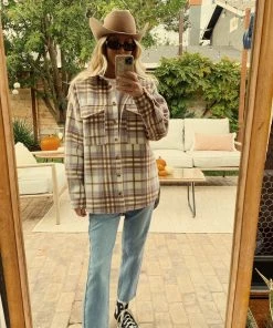 ACOA Bad Influence Purple Plaid Shacket