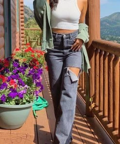 NEOITY Brooklyn Black Slash Boyfriend Jeans CLOTHING