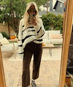 LE LIS CLOTHING Bishop Tan Checkered Trousers