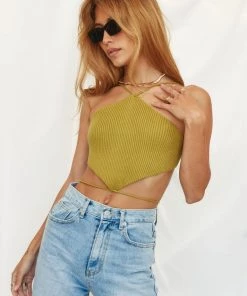 ET CLET Faye Moss Triangle Halter Top New Arrivals