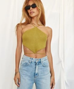 ET CLET Faye Moss Triangle Halter Top New Arrivals