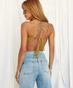 ET CLET Faye Moss Triangle Halter Top New Arrivals